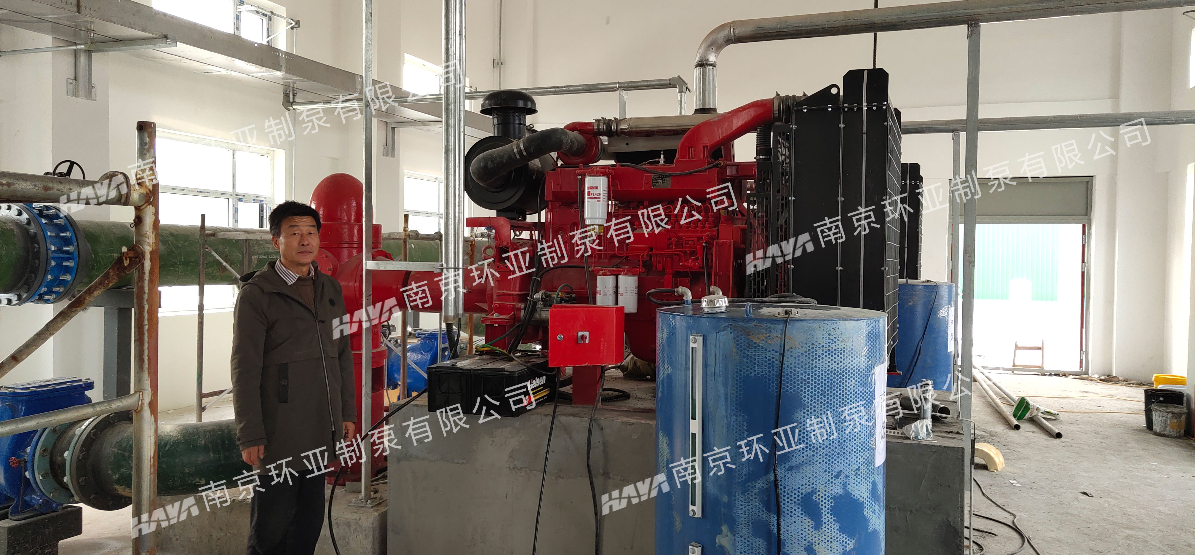濰坊LNG調(diào)峰儲氣站工程用柴機油長軸深井消防泵安裝調(diào)試(圖1)